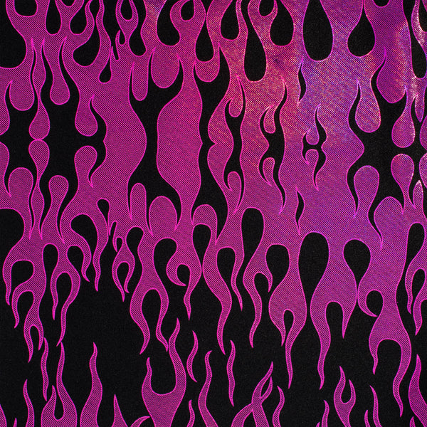 Nylon Spandex Hologram Flame Foil Fabric | Spandex Palace  Black Hot Pink