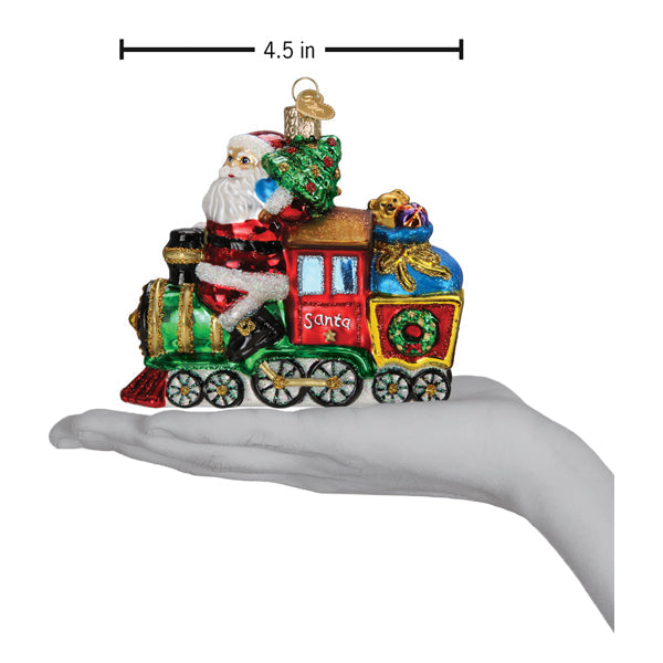 Santa On Locomotive Ornament