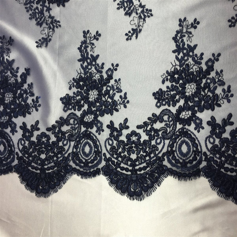 Oswald Floral Embroidered Lace Fabric