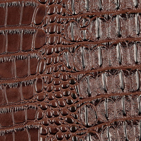 Dark Brown Metallic Gator Vinyl Fabric