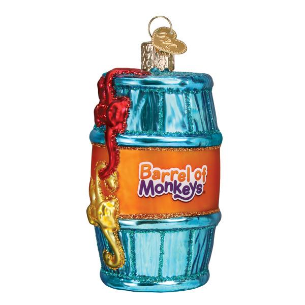 Barrel Of Monkeys Ornament