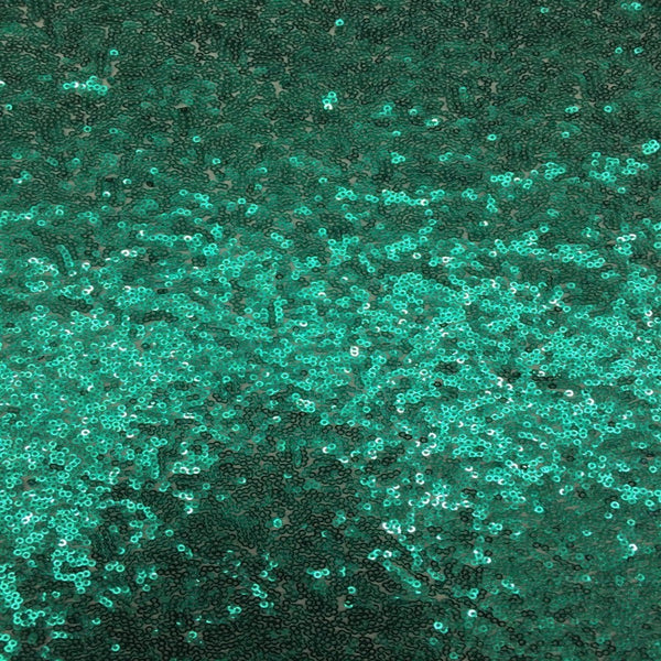 Teal Mini Disc All Over Sequin Nylon Mesh Fabric