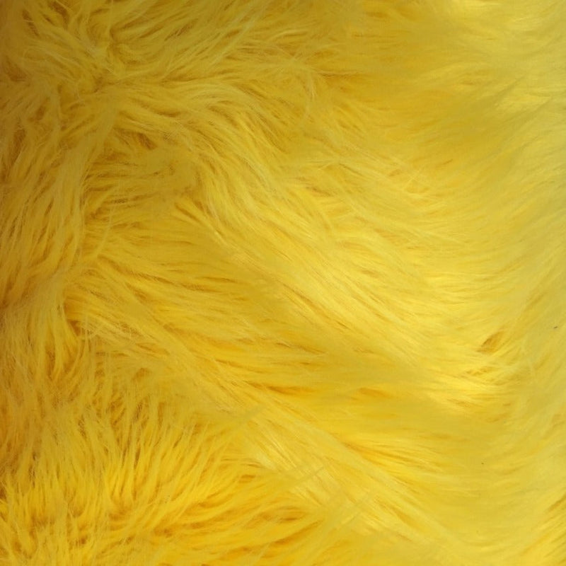 Yellow Luxury Long Pile Shaggy Faux Fur Fabric