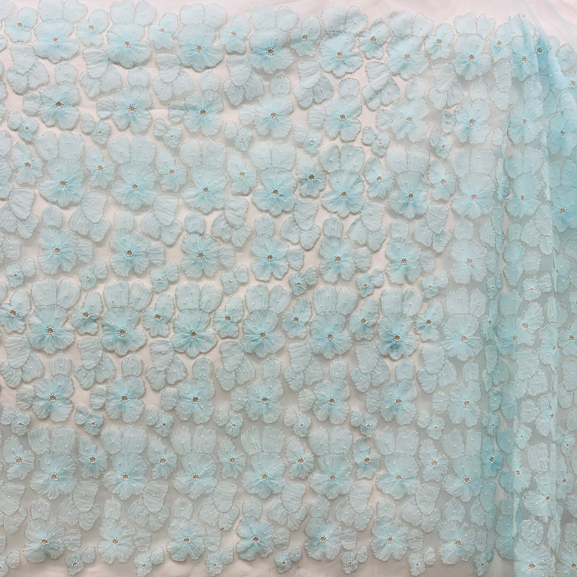 Beaded 3D Floral Lace Fabric for Bridal, Quinceañera & Dance Dresses | Lace USA - GD-216