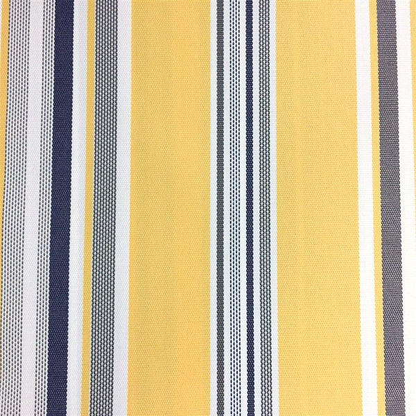 Blue Yellow White Multi Striped Oak 100% Waterproof Outdoor Canvas Patio Fabric