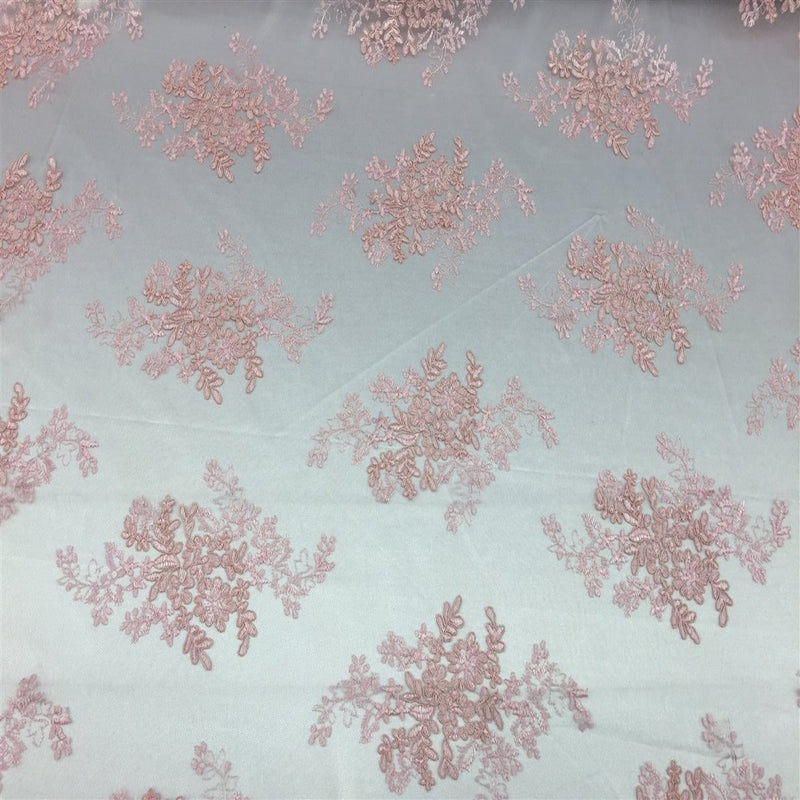 Oswald Floral Embroidered Lace Fabric