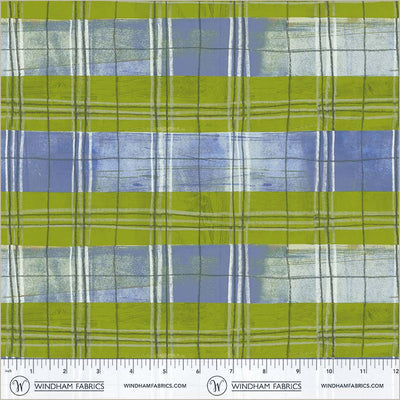 Cool Lime Plaid Cotton 43/44 Fabric Per Yard