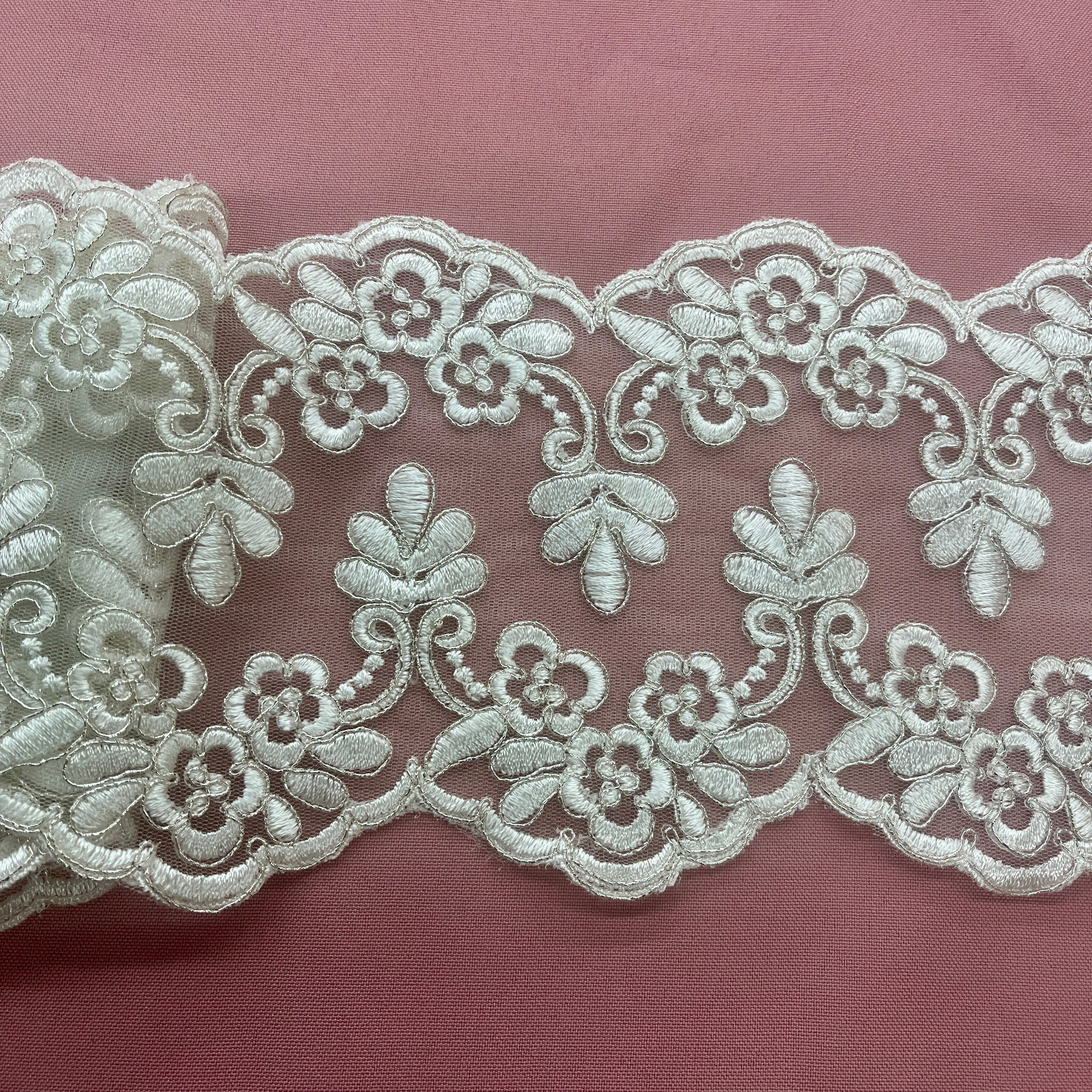 11月5日削除　S lace trim suit ensemble Double-Sided Floral Corded Lace Trim with Scalloped Edge – 6