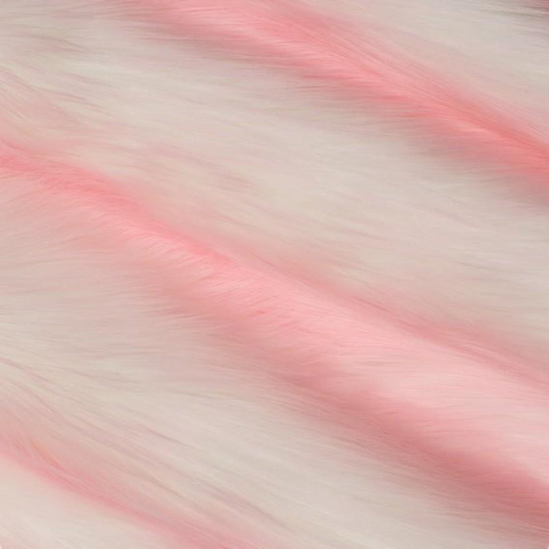 Baby Pink | White Snow Luxury Faux Fur Shag Fabric