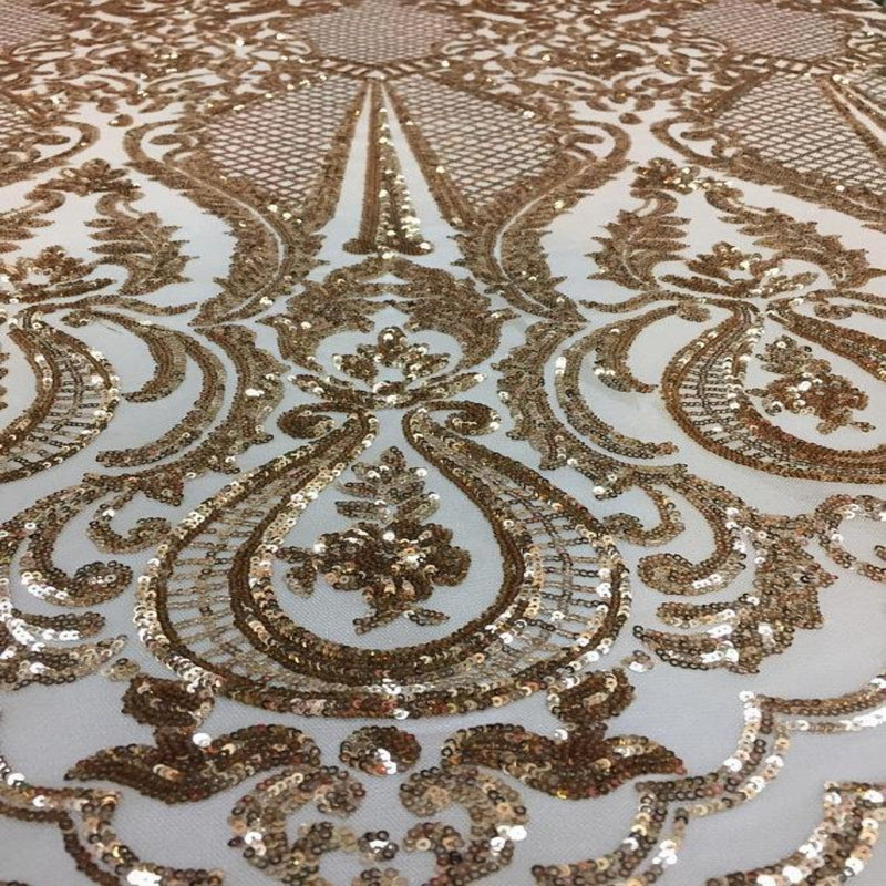 Gold Chantal Deluxe Sequins Lace Fabric