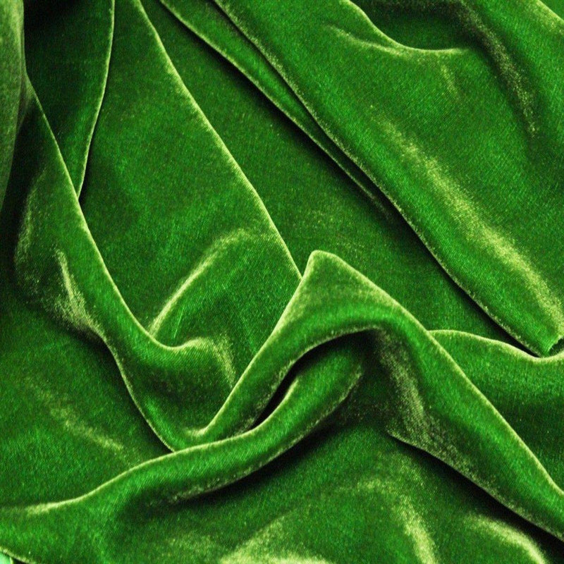 Green Silk Velvet Fabric