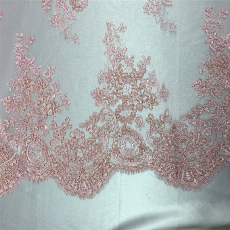 Oswald Floral Embroidered Lace Fabric