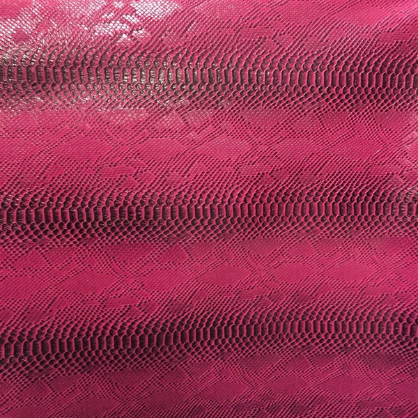 Pink Black Two Tone Faux Viper Sopythana Snake Skin Vinyl Fabric