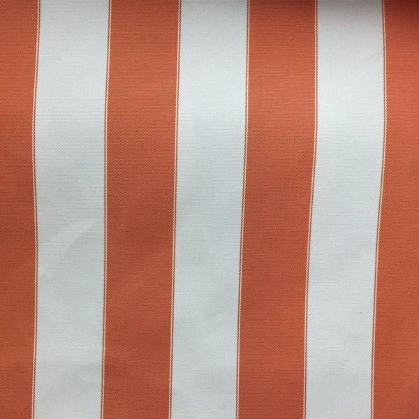 Orange Ivory Striped Outdoor Canvas Fabric