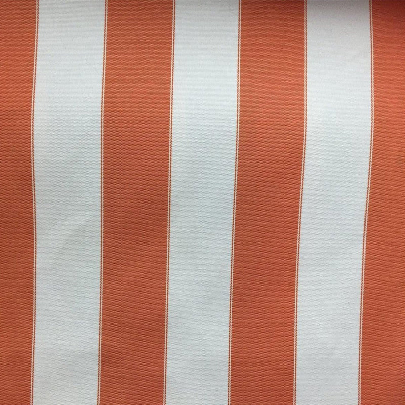 Orange Ivory Striped Outdoor Canvas Fabric