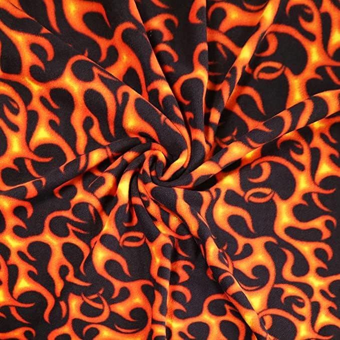 Anti-Pill Polar Fleece Fabric by the Yard – Fire Print (60", 280 GSM)