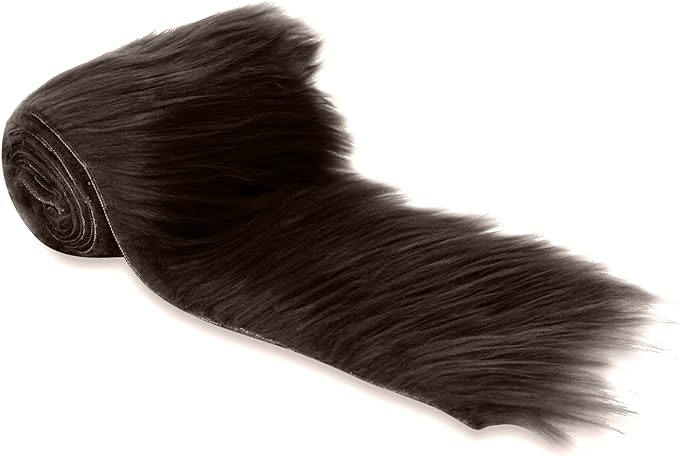 Mohair Faux Fur Fabric Strips Pre Cut Trim Ribbon Pack of 2