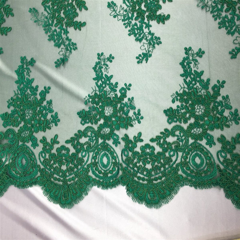 Green Oswald Embroidered Lace Fabric