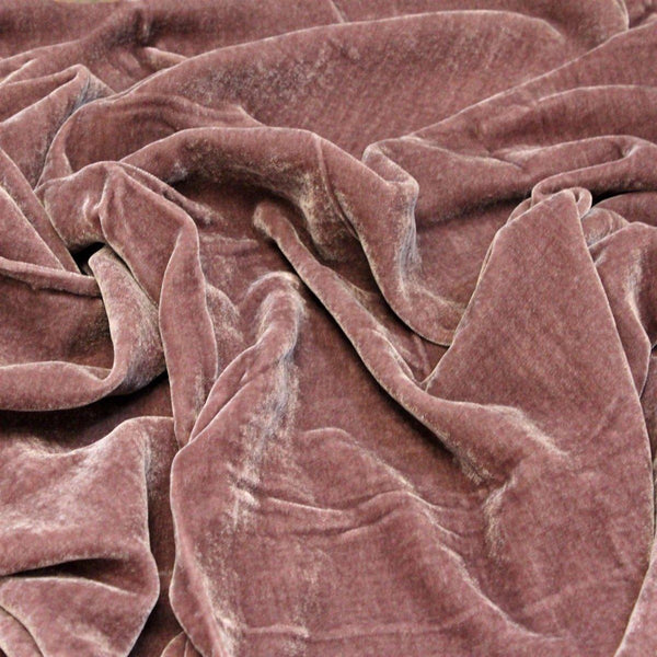 Mauve Pink Silk Velvet Fabric