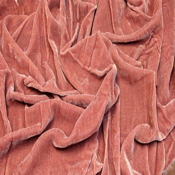 Mulberry Pink Silk Velvet Fabric