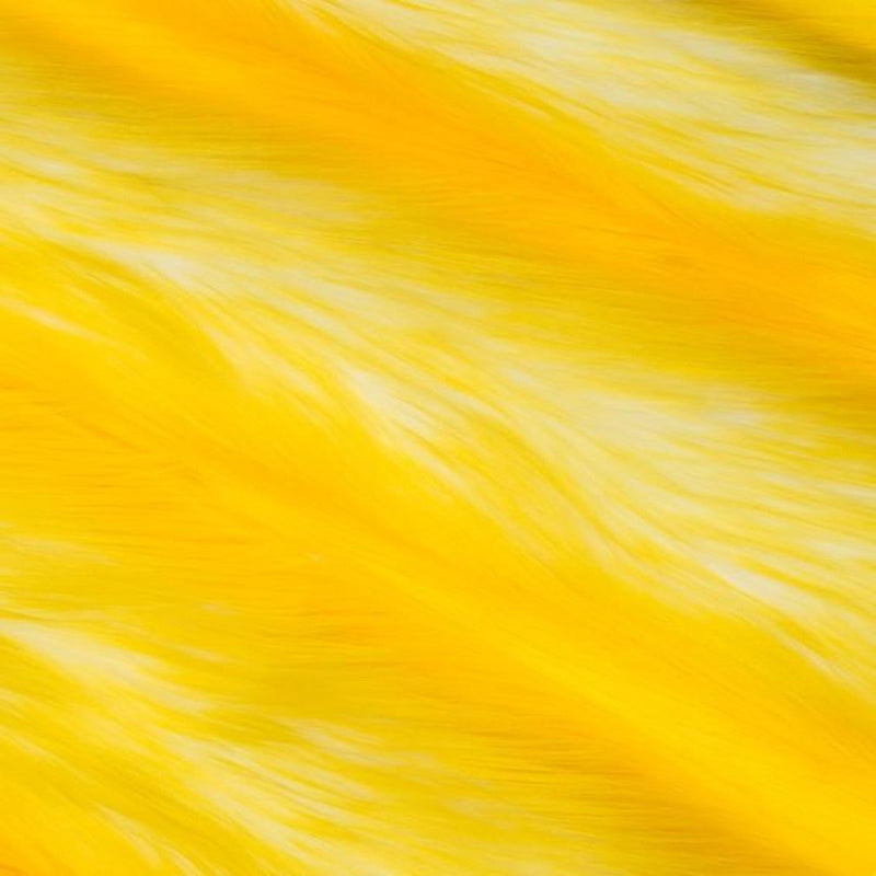 Yellow | White Snow Luxury Faux Fur Shag Fabric