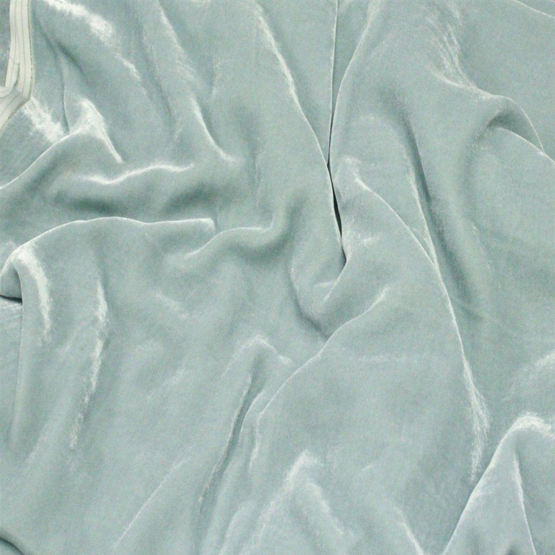 Ice Blue Silk Velvet Fabric