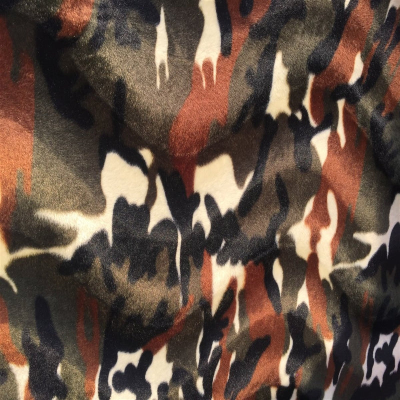 Camouflage Cow Velboa Faux Fur