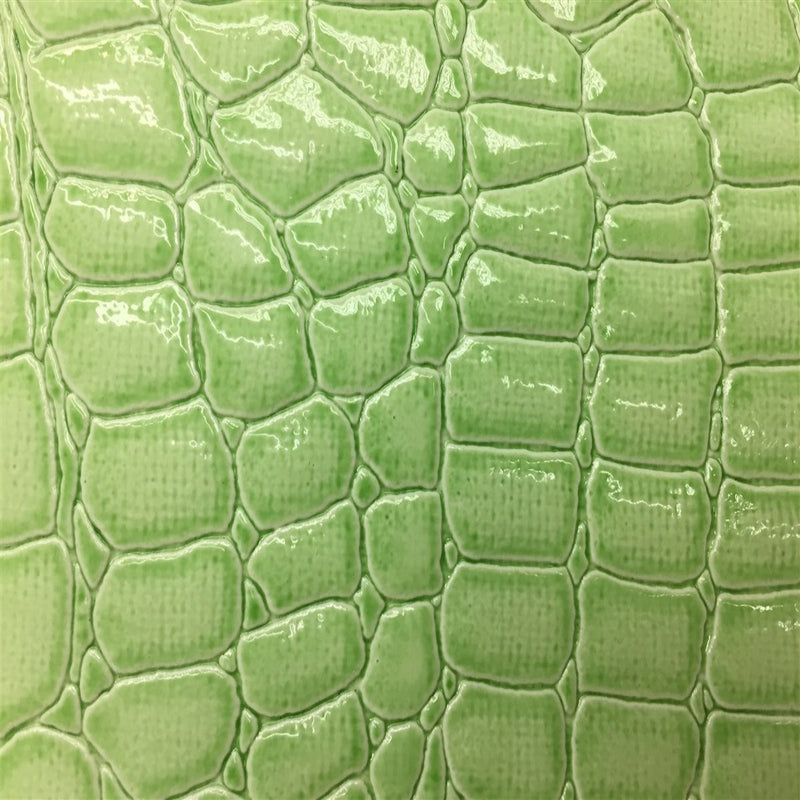 New Lime Crocodile Vinyl Fabric