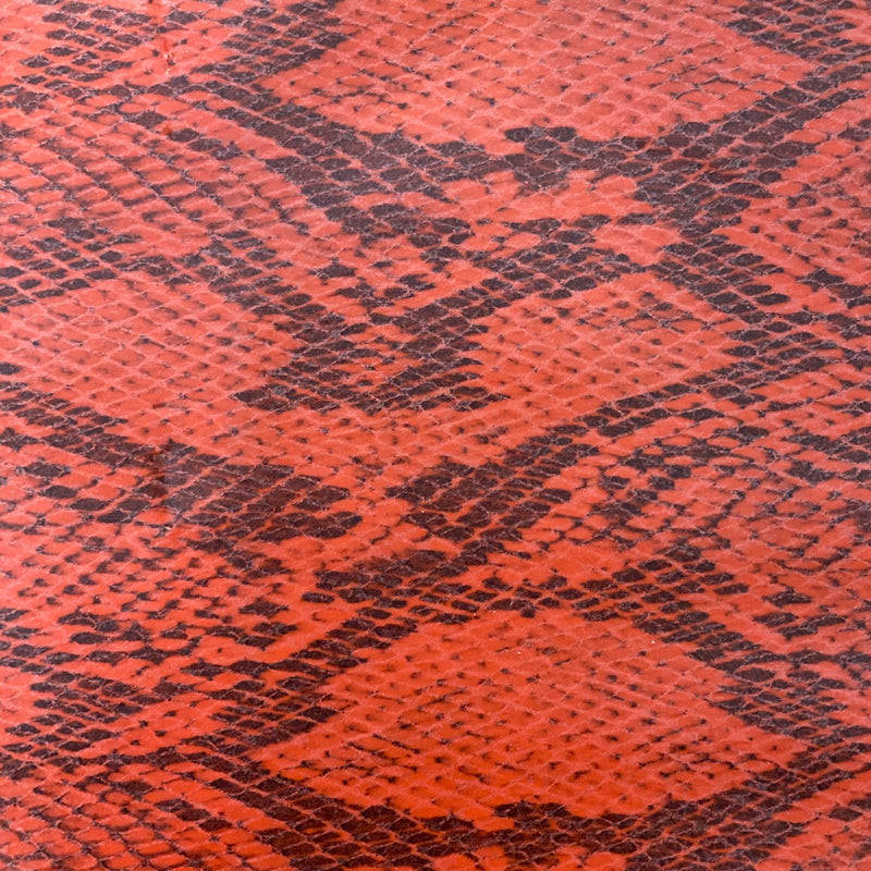 Orange Piuma Snake Skin Vinyl Fabric