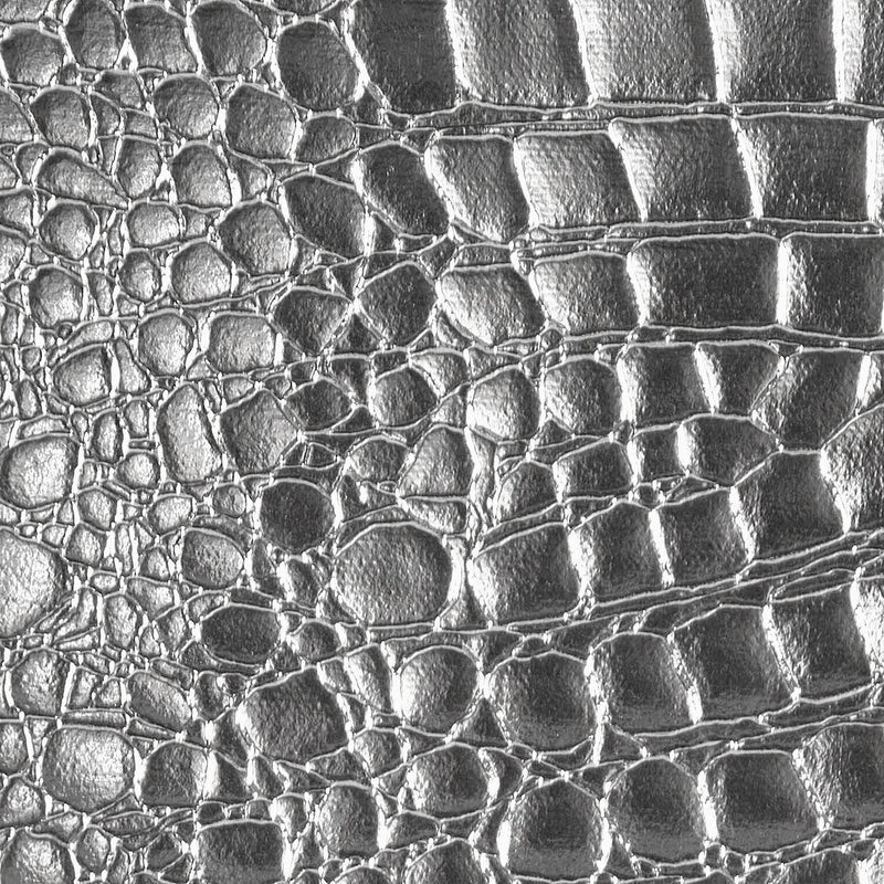 Silver Crocodile Vinyl Fabric