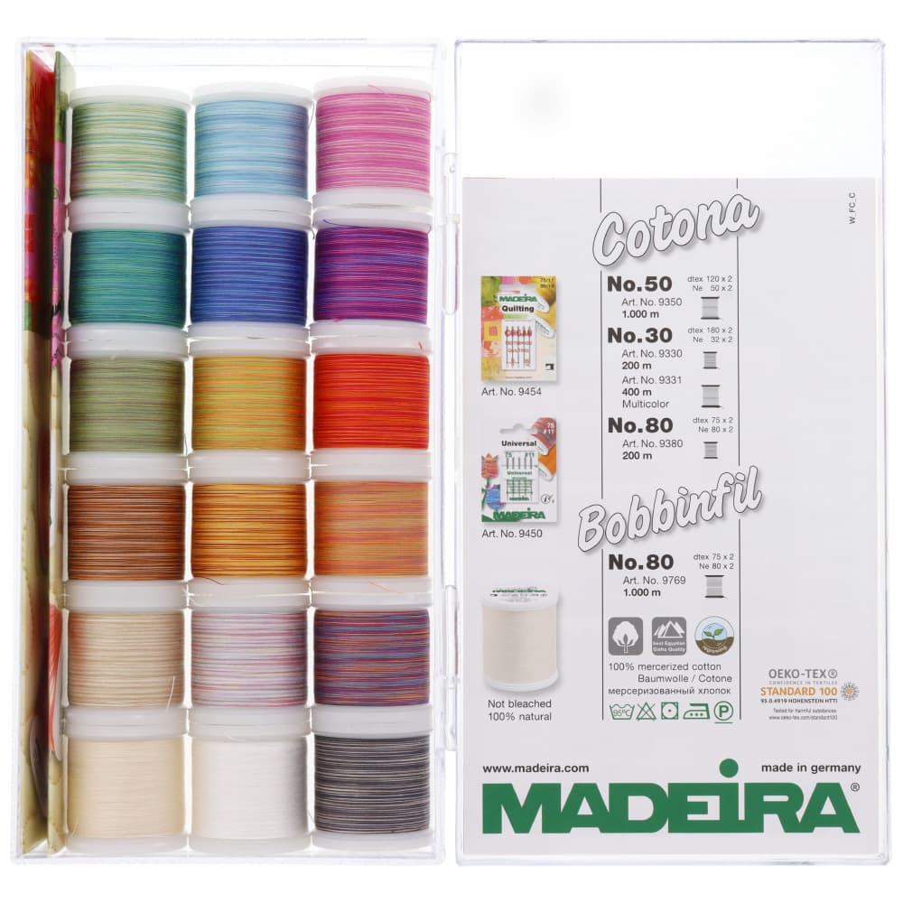Madeira Cotona 18 Spool Thread Pack - Variegated