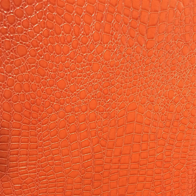 Orange Crocodile Vinyl Fabric