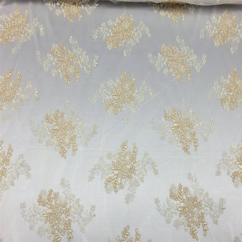 Oswald Floral Embroidered Lace Fabric