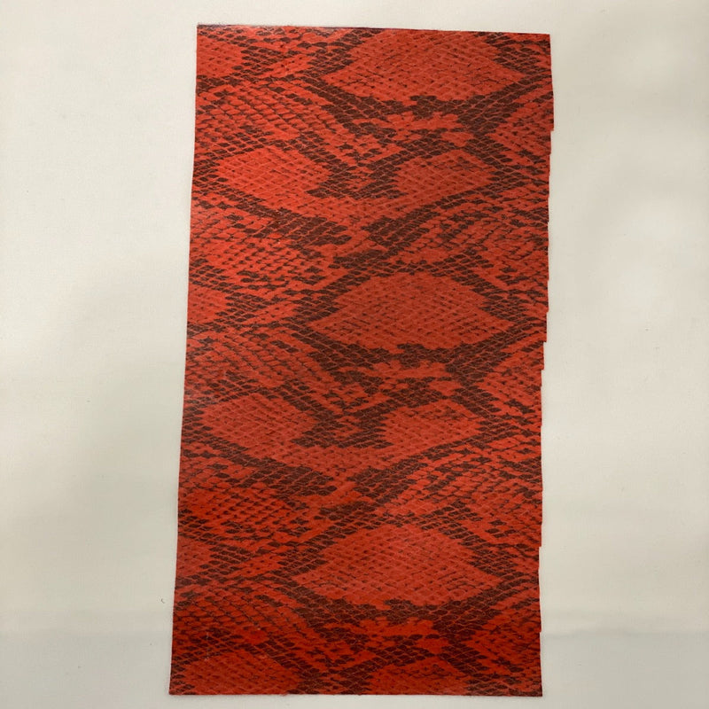 Orange Piuma Snake Skin Vinyl Fabric