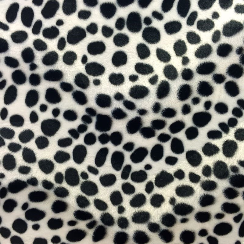 White Velboa Faux Fur Dalmatian Fabric