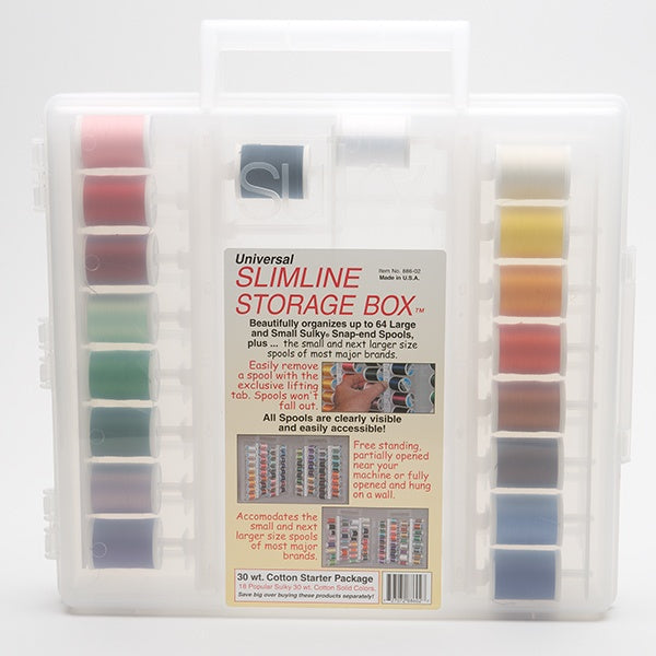 Sulky, Slimline Case with 30wt. Cotton Thread Starter Collection - 18 Spools