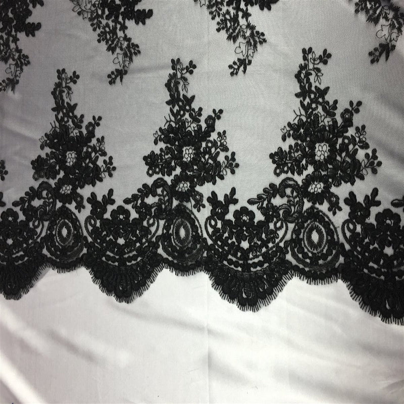 Oswald Floral Embroidered Lace Fabric