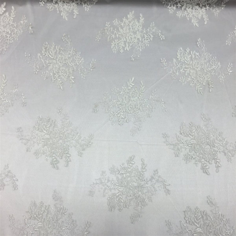 Oswald Floral Embroidered Lace Fabric