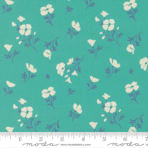 Cannon Beach Turquoise Astoria Florals 44"/45" Fabric Per Yard