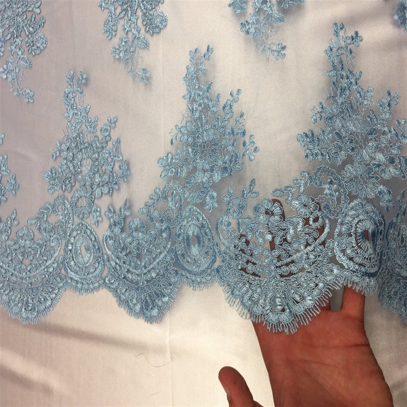 Oswald Floral Embroidered Lace Fabric