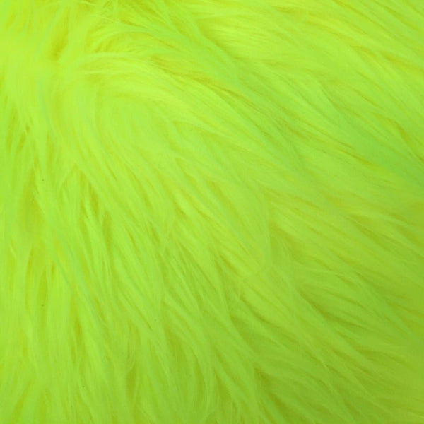 Highlighter Yellow Luxury Long Pile Shaggy Faux Fur Fabric