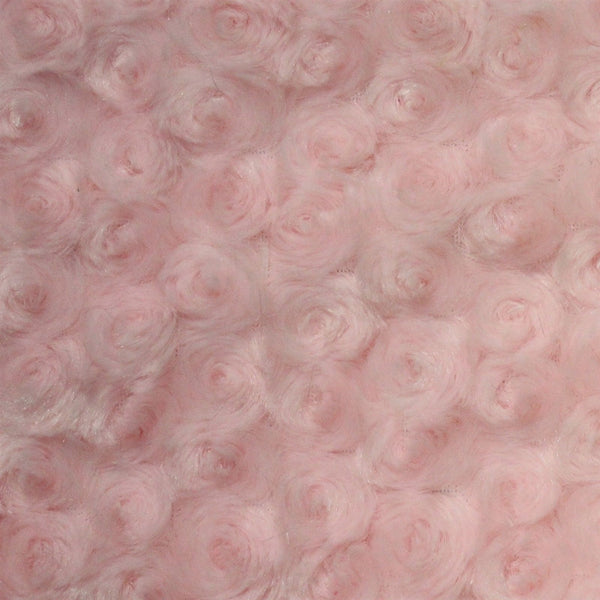 Light Pink Swirl Rosebud Faux Fur Fabric