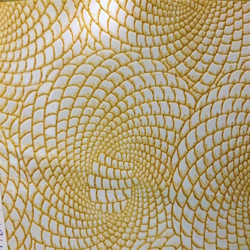 Gold | White 2-Tone Galaxy Swirl Vinyl Fabric