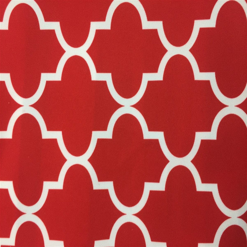 Red White Moroccan Print Indoor Outdoor Fabric