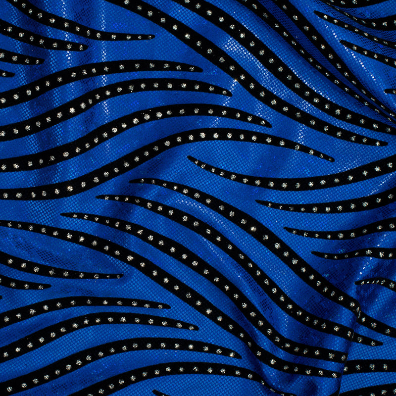 2 Way Zebra Flocking Hologram Nylon Spandex | Spandex Palace Royal
