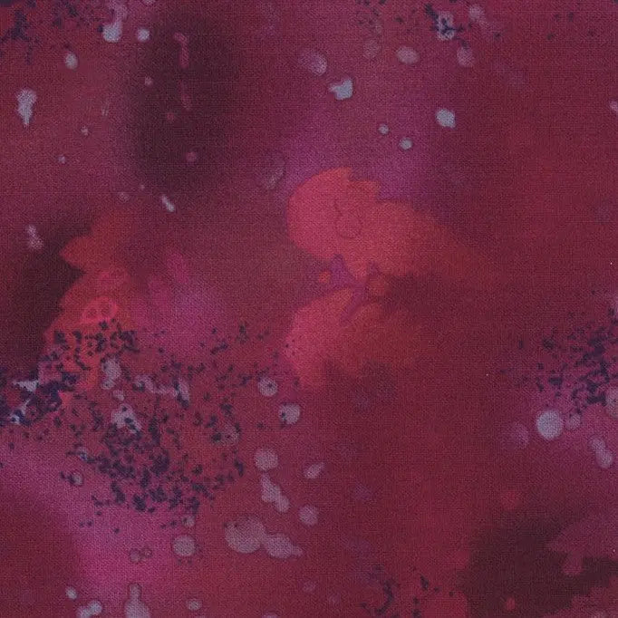 Red Raspberry Slush Fossil Fern Cotton Wideback Fabric per yard