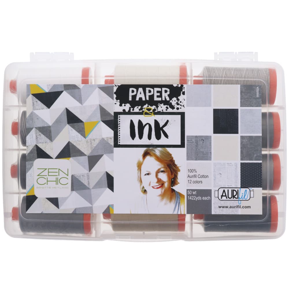 Aurifil 50wt Paper & Ink Thread Collection (12 Spools)