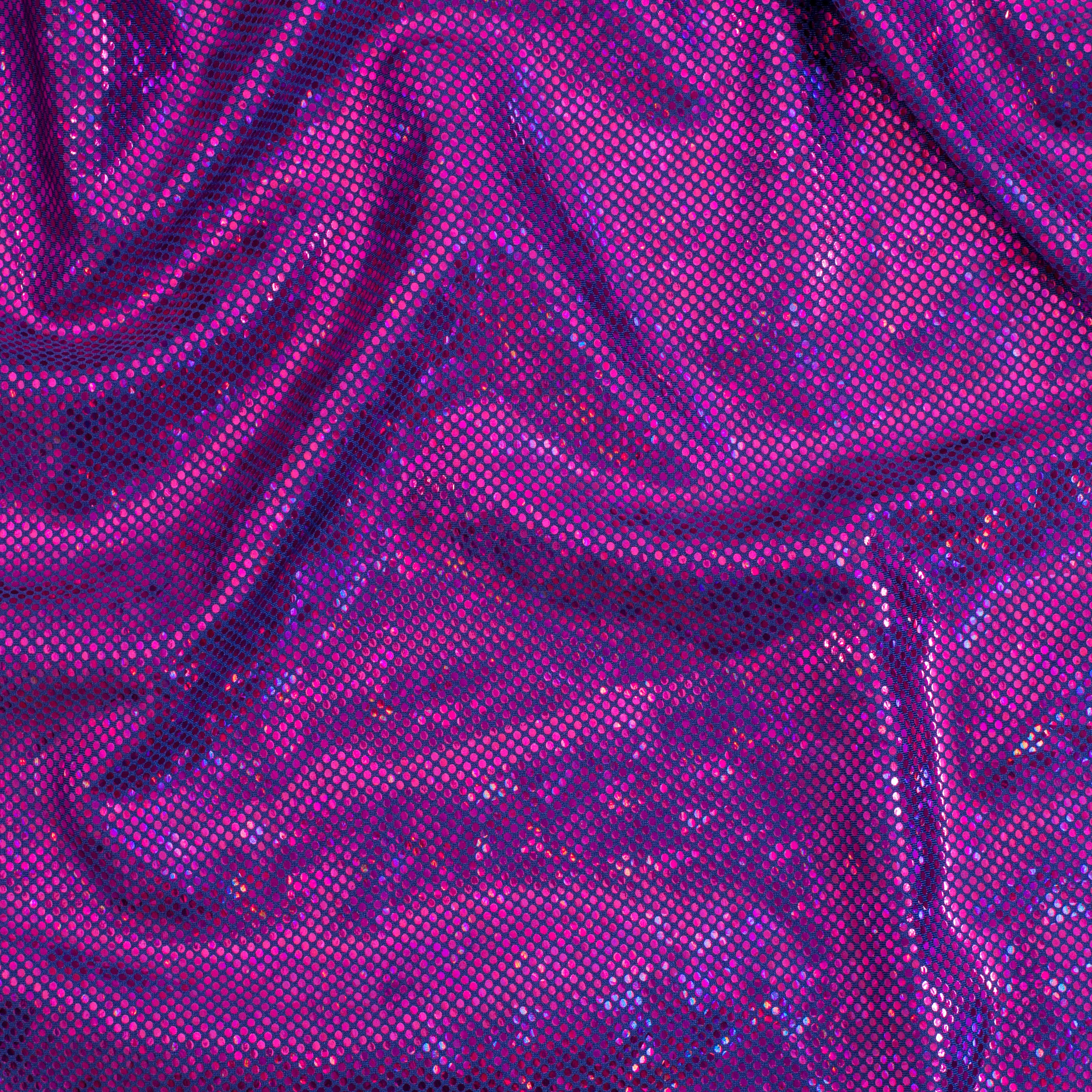 Nylon Spandex Fabric with Shatter Glass Hologram Design | Spandex Palace Purple