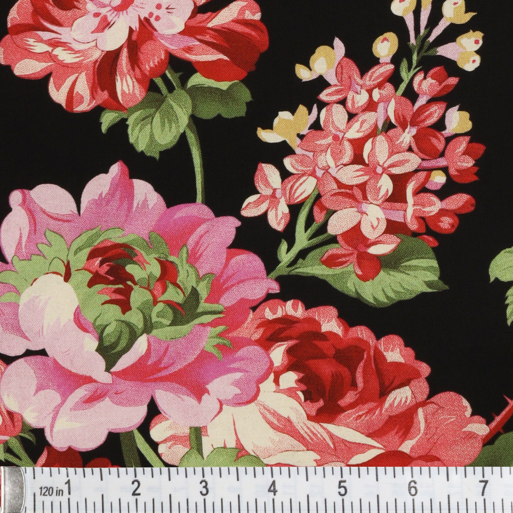 Promise Me 108" Quilt Backing - Rose Garden Charcoal