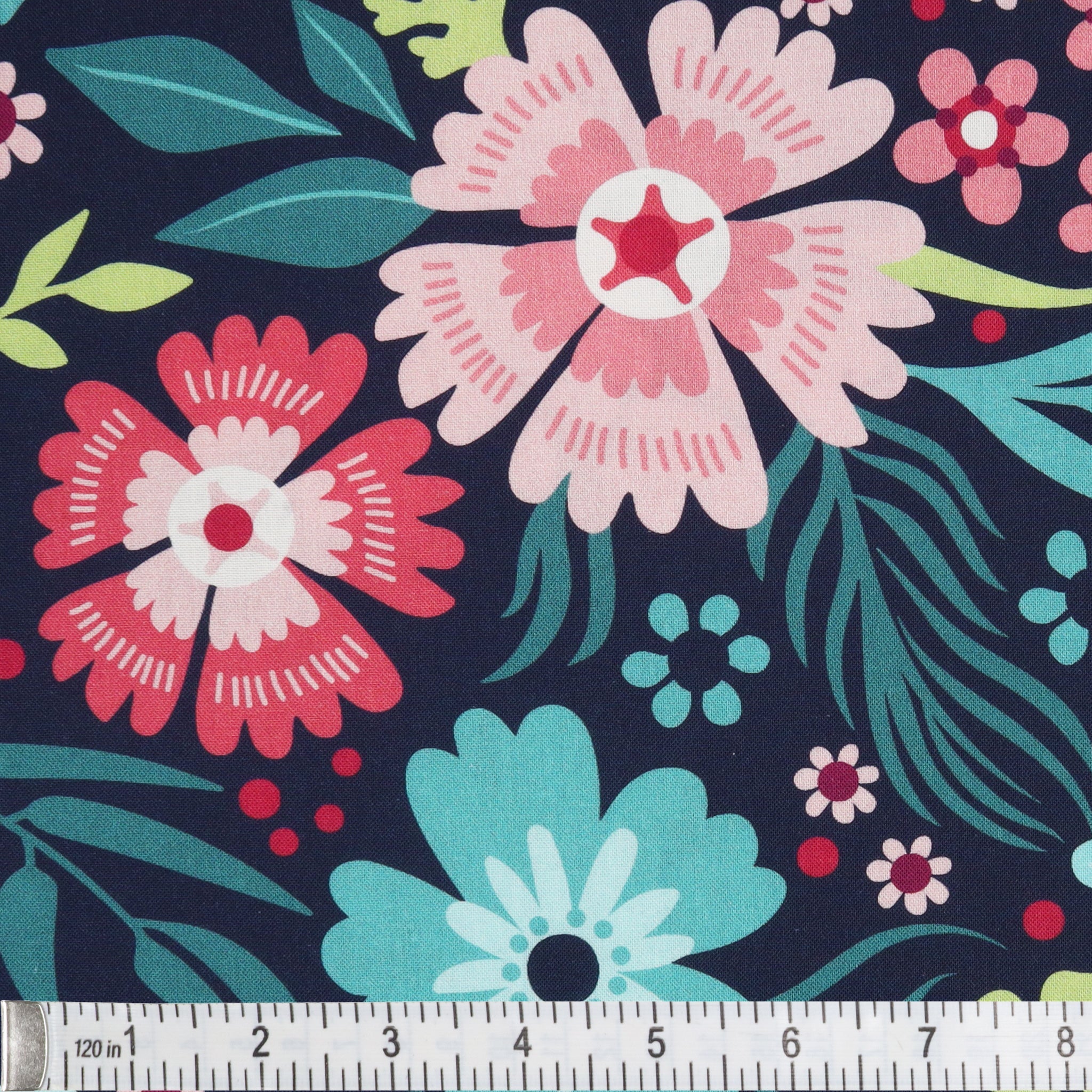 Secret Garden 108" Wide Quilt Backing - Wallflowers Navy